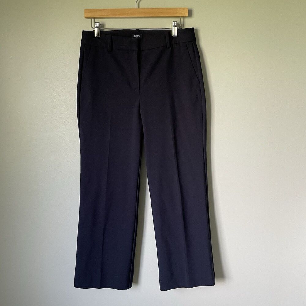 J. Crew Mid-Rise Cropped Dress Pants Navy Blue Workwear Women's Size 6
